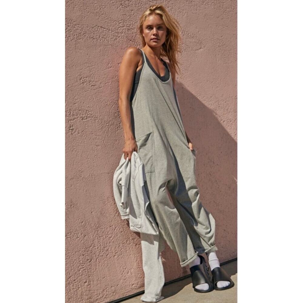 Free People FP Movement Hot Shot Onesie Heather Grey / sz XL